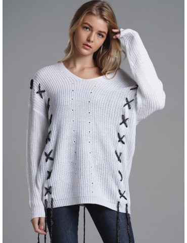 Overlapping Overhead Loose Sweater