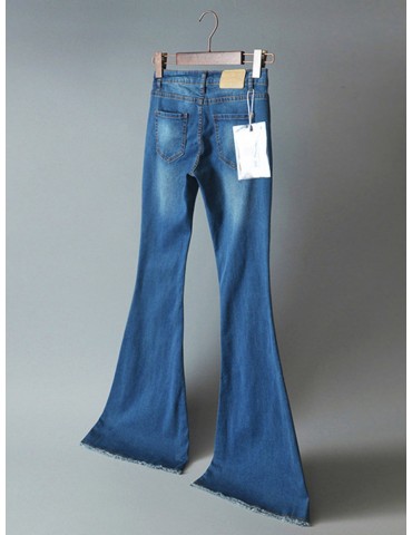 Vintage High Waist Stretch Flared Denim